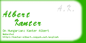 albert kanter business card